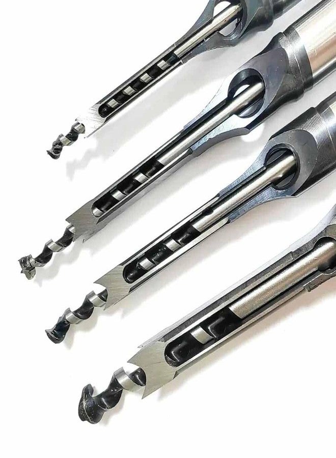 UPTODATETOOLS مجموعة أدوات UPTODATETOOLS المكونة من 4 قطع من مثقاب الثقوب المربعة HSS وإزميل التثقيب، مثقاب حلزوني لأعمال النجارة، مثقاب مربع للأثاث DIY بأحجام 6/8/10/12.7 مم - Image 4